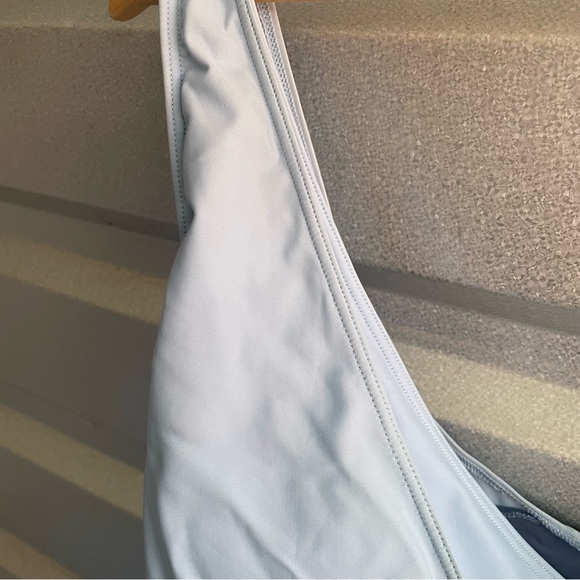 Summersalt The Perfect Wrap One Piece swimsuit in Sky & Blue Mountain colorway - Picture 4 of 7